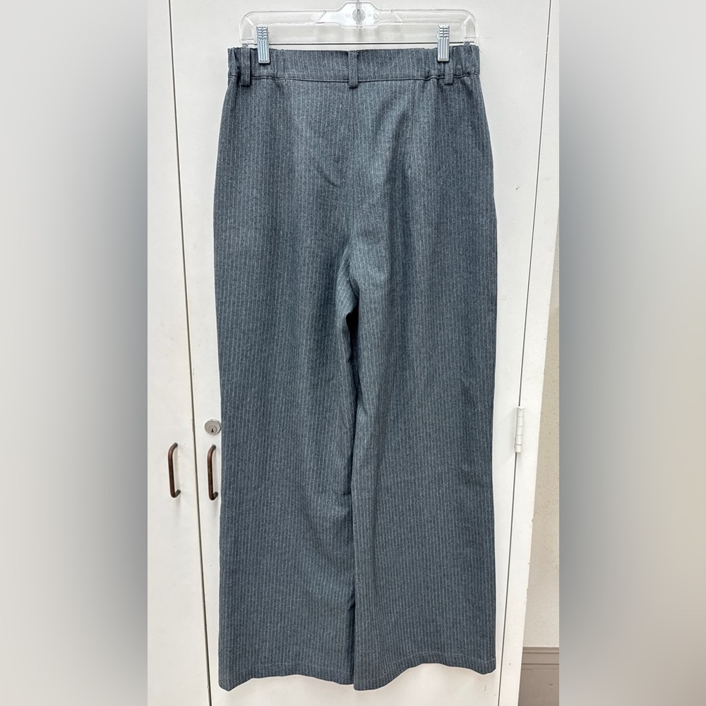 ASOS Design Women's Gray Pinstripe High Rise Wide Leg Trousers Size 6 - Picture 6 of 8